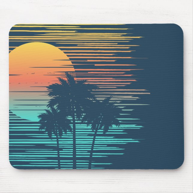 Tapis De Souris Hawaii Sunset Sunrise Graphic Topic Forêt tropical (Devant)