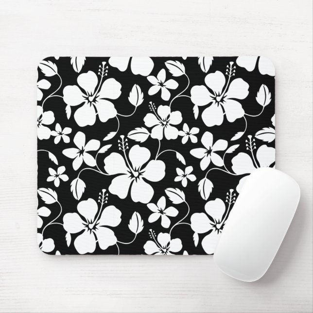 TAPIS DE SOURIS HAWAIIAN HULA (HIBISCUS) SOURIS NOIR (Avec souris)