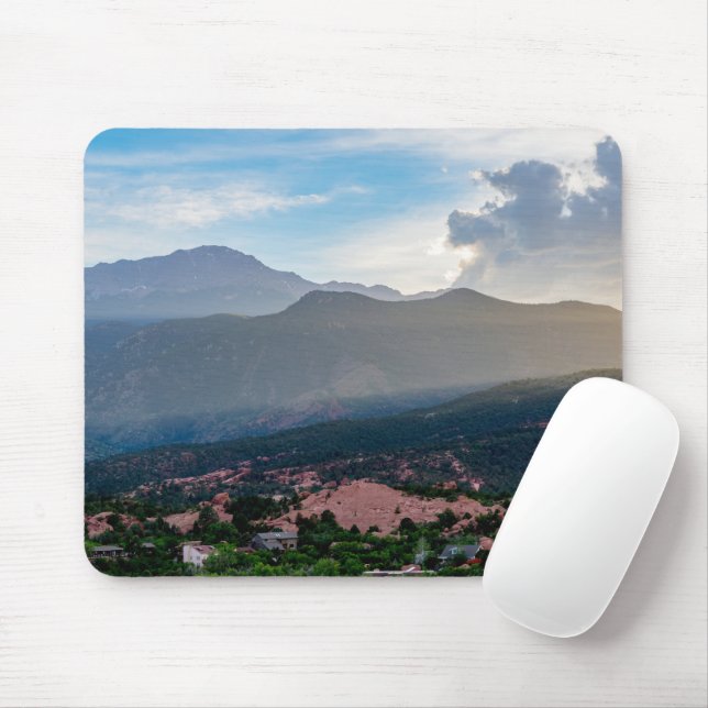 Tapis De Souris Hazy Pikes Peak Sunset Mousepad (Avec souris)