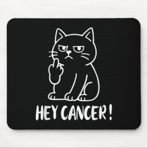 Tapis De Souris Hé Cancer F U Drôle Mème Chat Doigt D'honneur Fck