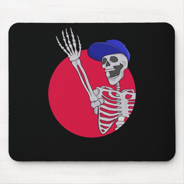 Tapis De Souris Hé les amis Squelette cool et drôle (Devant)
