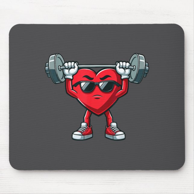 Tapis De Souris Healthy Heart Heart Disease Awareness Weightliftin (Devant)