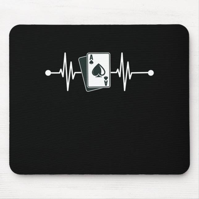 Tapis De Souris Hearbeat Ace Spades Cartes Casino Joueur Poker Gam (Devant)