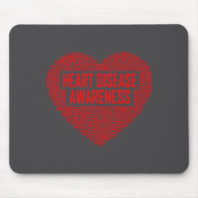 Tapis De Souris Heart Disease Awareness Red Heart Gift February We (Devant)