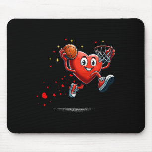 Tapis De Souris Heart Dunking Valentines Day Basketball Enfants