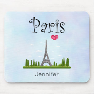 Tapis De Souris Heart Paris avec Tour Eiffel personnalisé