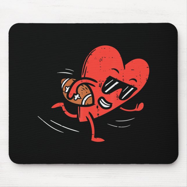Tapis De Souris Heart Playing American Football Valentines Day Spo (Devant)
