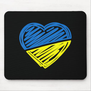 Tapis De Souris Heart Ukraine Je Me Tiens Avec Le Drapeau Ukrainie