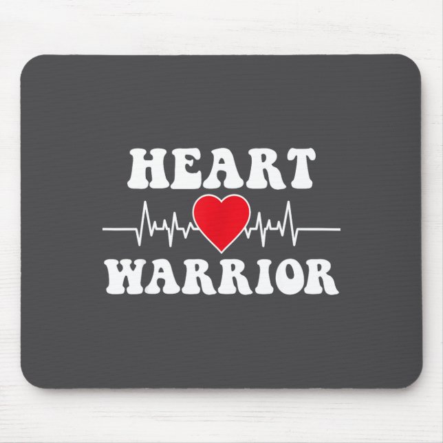 Tapis De Souris Heart Warrior Heart Disease Awareness Month Red He (Devant)