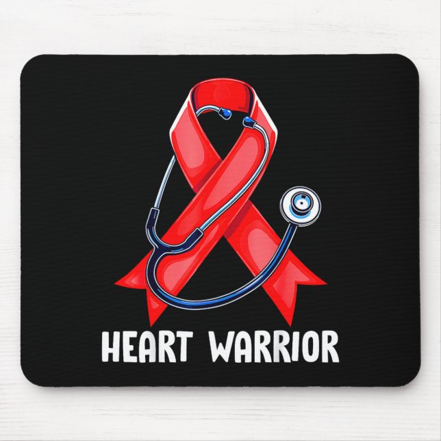 Tapis De Souris Heart Warrior Stethoscope Red Nurse Heart Disease  (Devant)