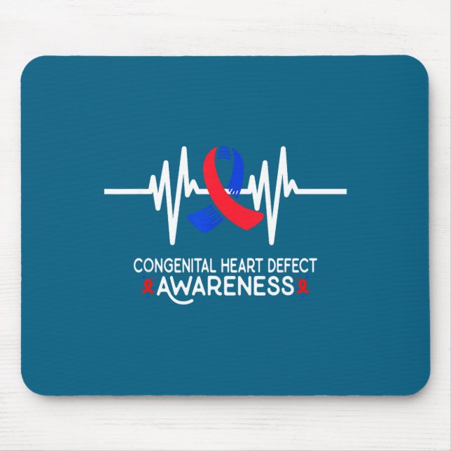 Tapis De Souris Heartbeat Chd Congenital Heart Defect Awareness Mo (Devant)