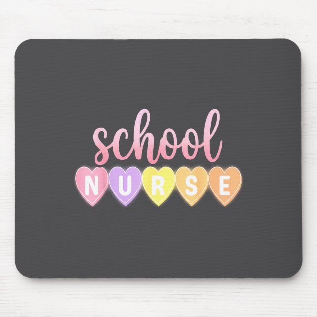 Tapis De Souris Hearts School Nurse Medical Istant Valentines Day  (Devant)