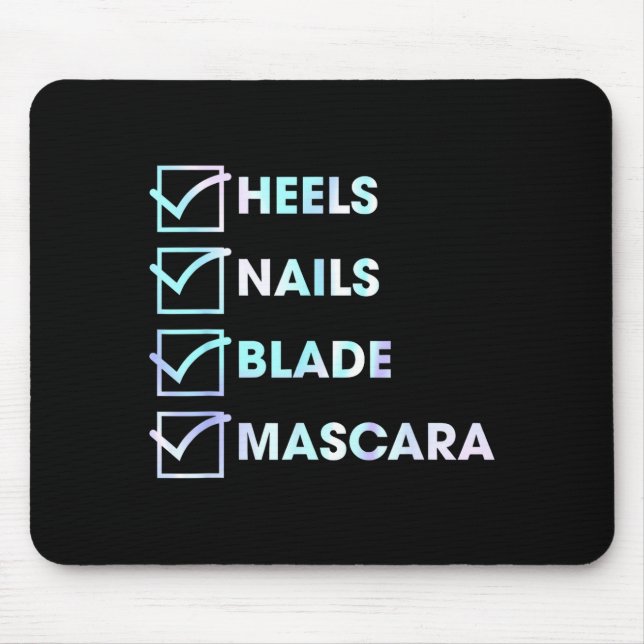 Tapis De Souris Heels Nails Blade Maa Funny Design  (Devant)