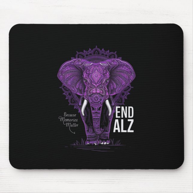 Tapis De Souris Heimer fin de sensibilisation à l'éléphant pourpre (Devant)