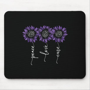 Tapis De Souris Heimers Sensibilisation Peace Love Curee Sunflower