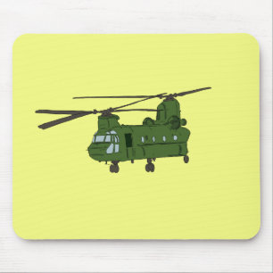 Tapis De Souris Hélicoptère CH-47 militaire chinook vert