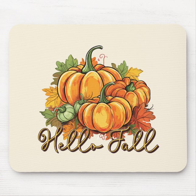 Tapis De Souris Hello Fall - Cosy Citrouille Patch (Devant)