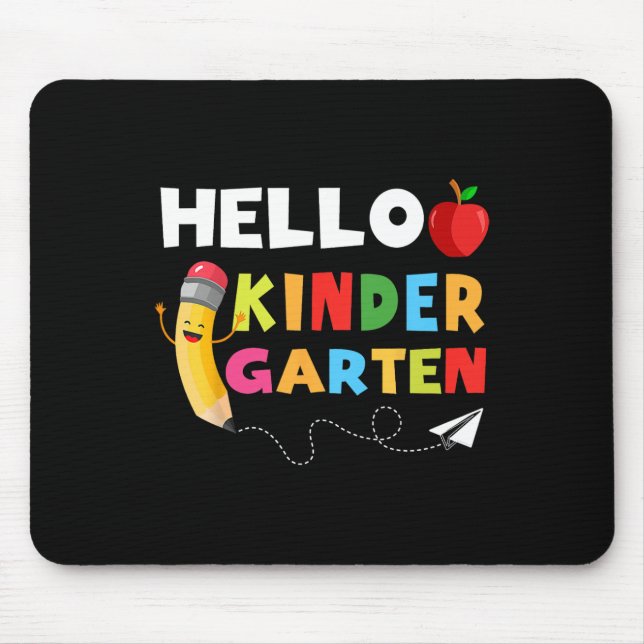 Tapis De Souris Hello Kindergarten Team Kindergarten Retour à l'éc (Devant)