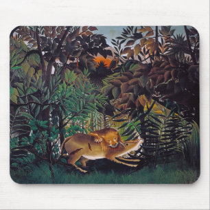 Tapis De Souris Henri Rousseau - Le lion affamé