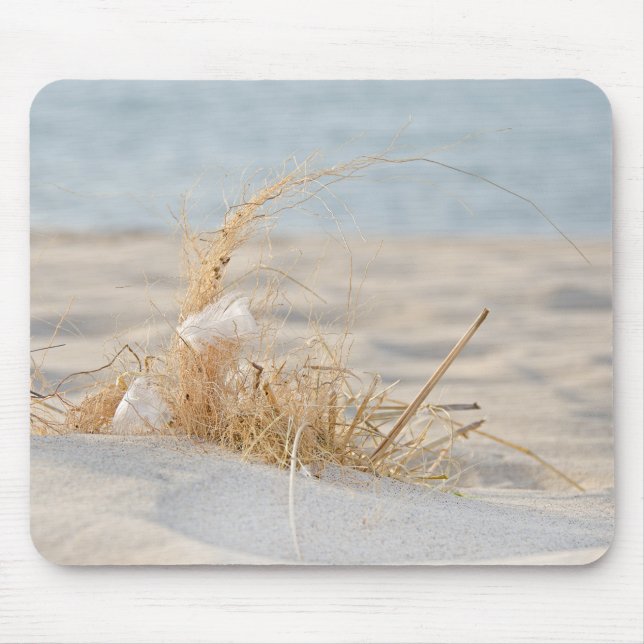 Tapis De Souris Herbe de plage avec plumes (Devant)