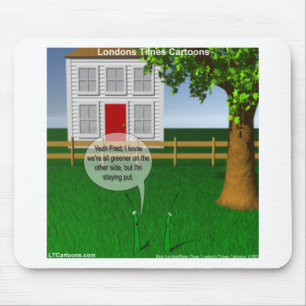 Tapis De Souris Herbe Plus Verte De L'Autre Côté Drôle