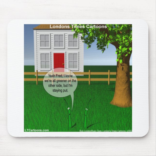 Tapis De Souris Herbe Plus Verte De L'Autre Côté Drôle (Devant)