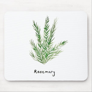 Tapis De Souris Herbes de romarin potager vintage jardin aquarelle