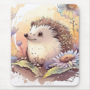 Tapis De Souris Hérisson Portrait Animal Peinture Faune Extérieur