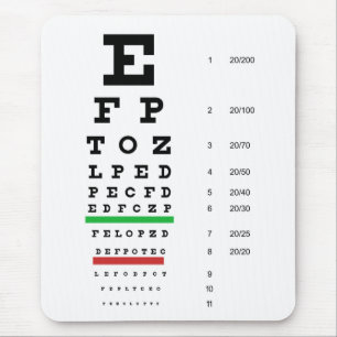 Tapis De Souris Herman Snellen Eye Chart pour estimer l'acuité vis