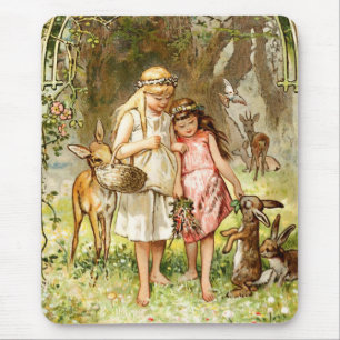 Tapis De Souris Hermann Vogel - Blanche neige et rouge Rose