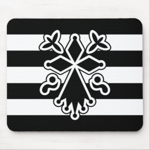 Tapis De Souris Hermine bretonne en gwenn ha du (blanc et noir)