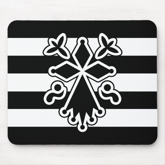 Tapis De Souris Hermine bretonne en gwenn ha du (blanc et noir) (Devant)