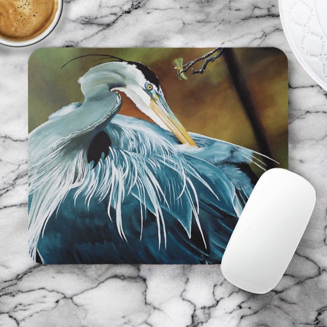 Tapis De Souris Héron bleu (Créateur téléchargé)