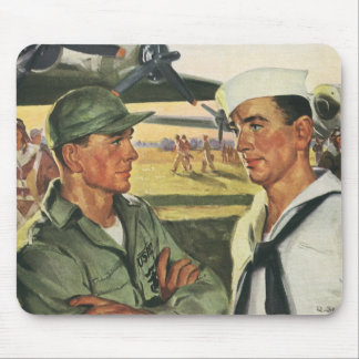 Tapis De Souris Héros patriotiques vintage, hommes militaires en u