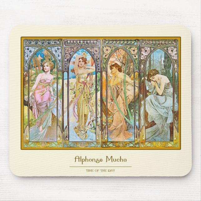 Tapis De Souris Heure du jour, Alphonse Mucha (Devant)