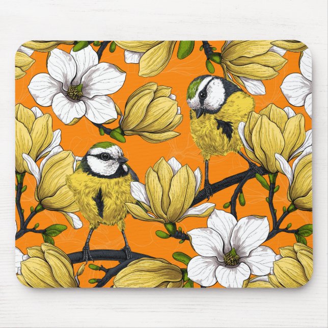 Tapis De Souris Heure du printemps en jaune (Devant)
