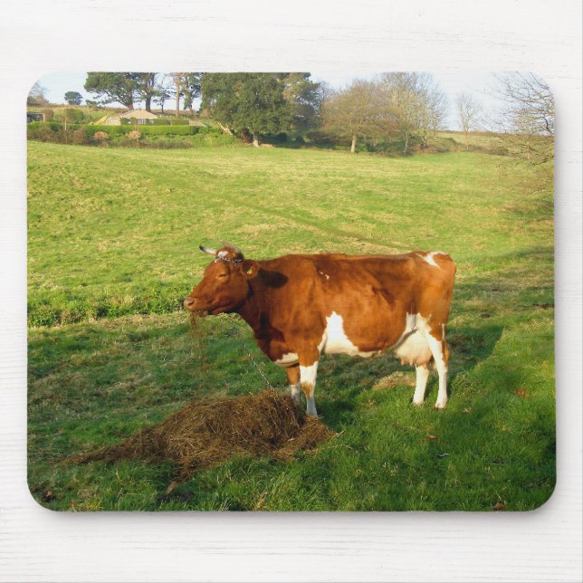 Tapis De Souris Heure du repas pour la vache à Guernesey (Devant)