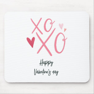 Tapis De Souris Heureuse Sainte-Valentin de coeur rose "XOXO"