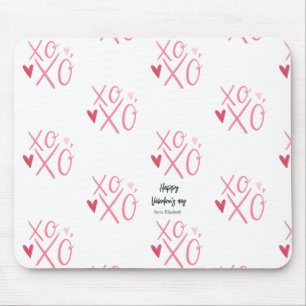 Tapis De Souris Heureuse Sainte-Valentin de coeur rose "XOXO"