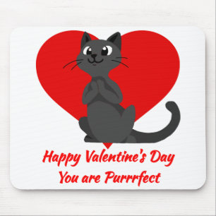 Tapis De Souris Heureuse Sainte-Valentin Vous êtes Purrfect mignon