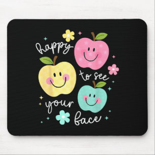 Tapis De Souris Heureux de voir votre visage Groovy Apple Smile Fa