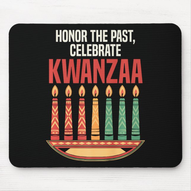 Tapis De Souris Heureux Kwanzaa bougies Afrique Fête Afrique Améri (Devant)