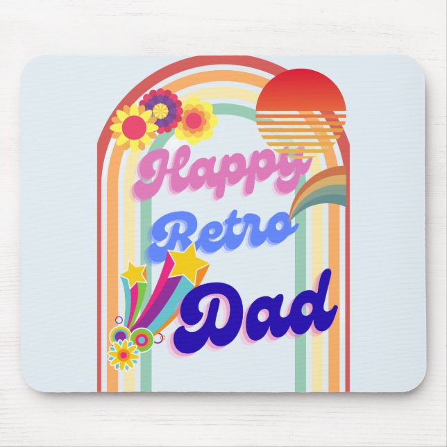 Tapis De Souris Heureux papa rétro (Devant)