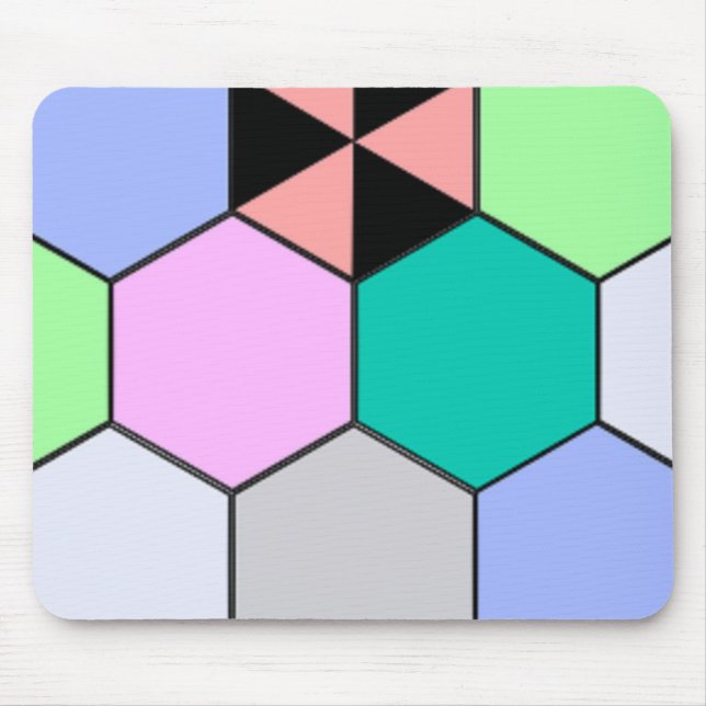 TAPIS DE SOURIS HEXAGON COLORÉ (Devant)