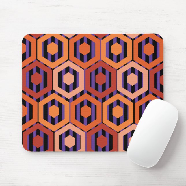 Tapis De Souris Hexagons d'Halloween (Avec souris)