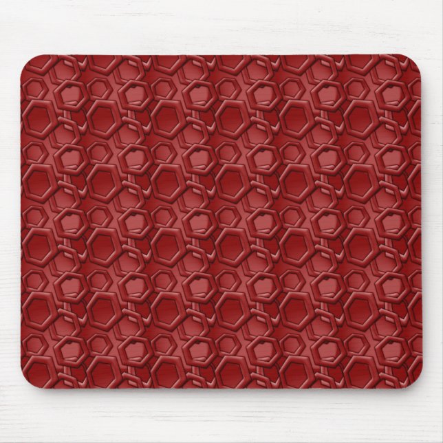 Tapis De Souris Hexagons rouges (Devant)