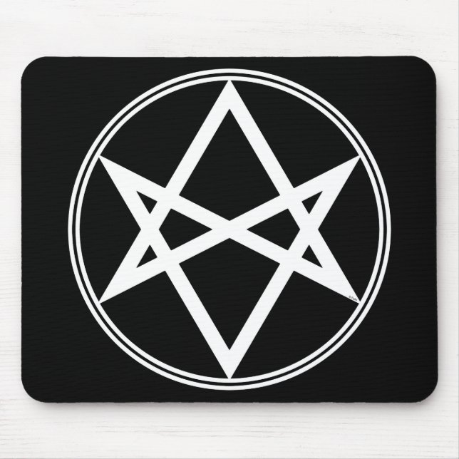 Tapis De Souris Hexagramme unicoural blanc tombé (Devant)