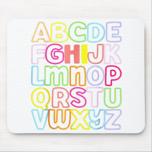 Tapis De Souris Hi Alphabet Retour À L'École Pré K Kindergarten Te