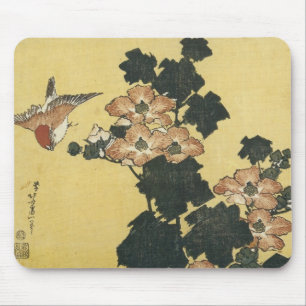 Tapis De Souris Hibiscus et Bruant, Hokusai, 1833-1834 Mousepad