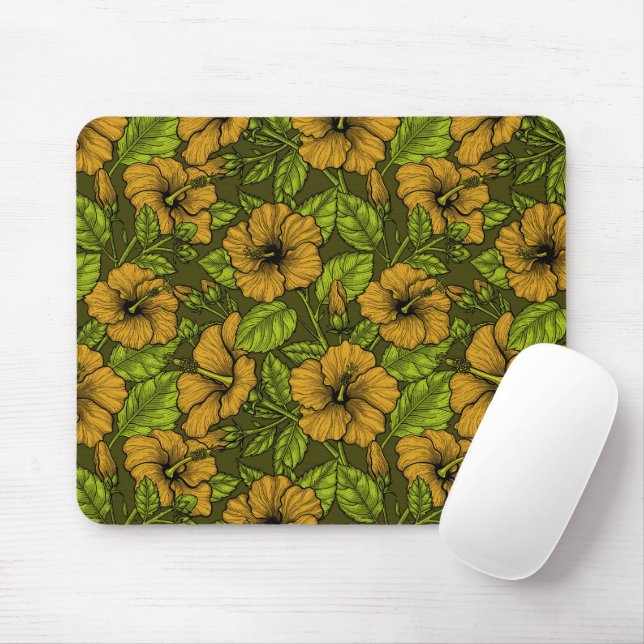 Tapis De Souris Hibiscus jaune (Avec souris)